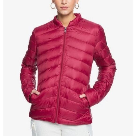 Roxy Women's Coast Road Zip-Up Packable Puffer Jacket Tibetan Red Size S New - Picture 8 of 8